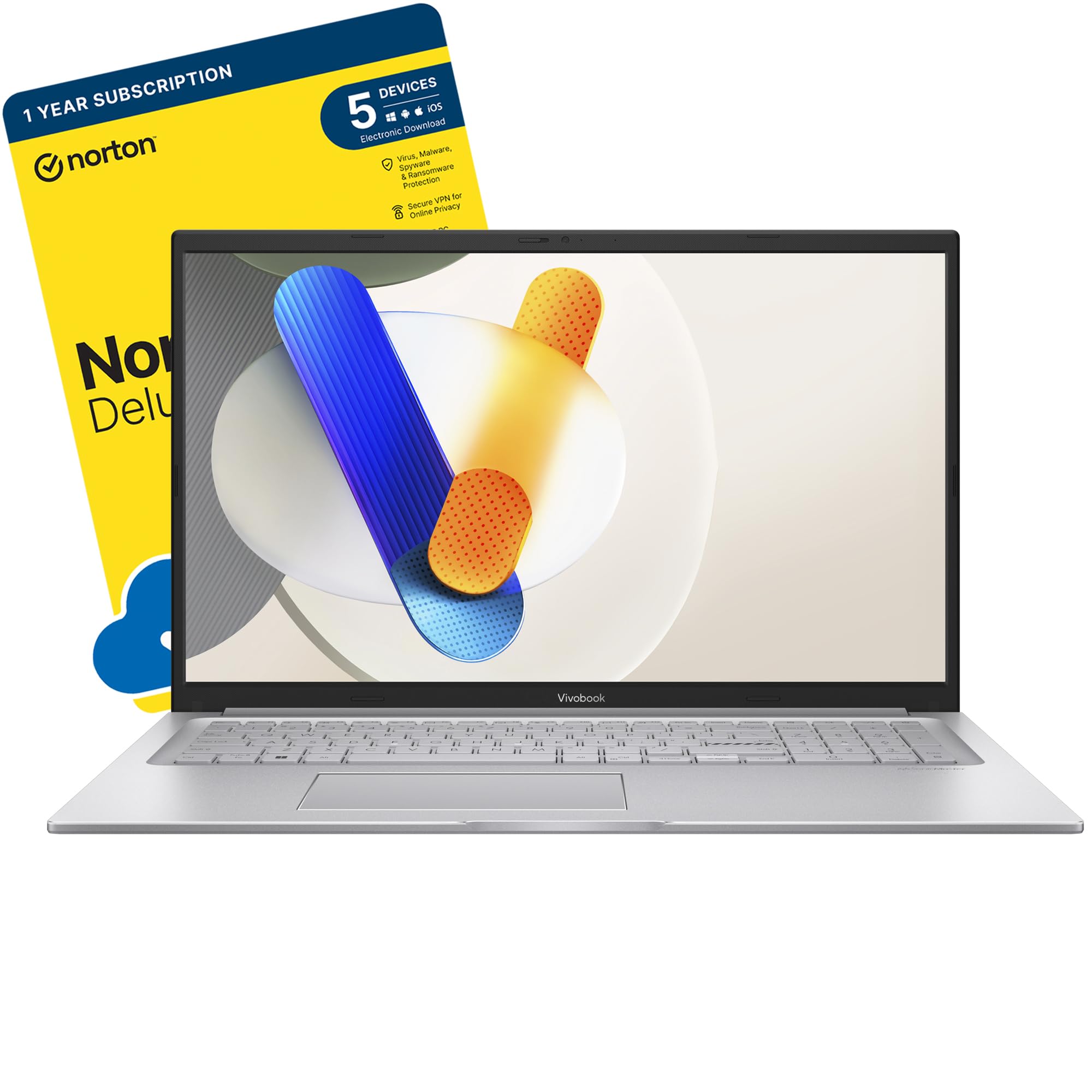MESH ComputersASUS VivoBook 17 X1704VA 17.3-inch FHD (Intel Core i5-1334U (13th Gen), 24GB RAM, 1 TB SSD, Windows 11 Pro) includes Free Norton 360 Deluxe Anti Virus