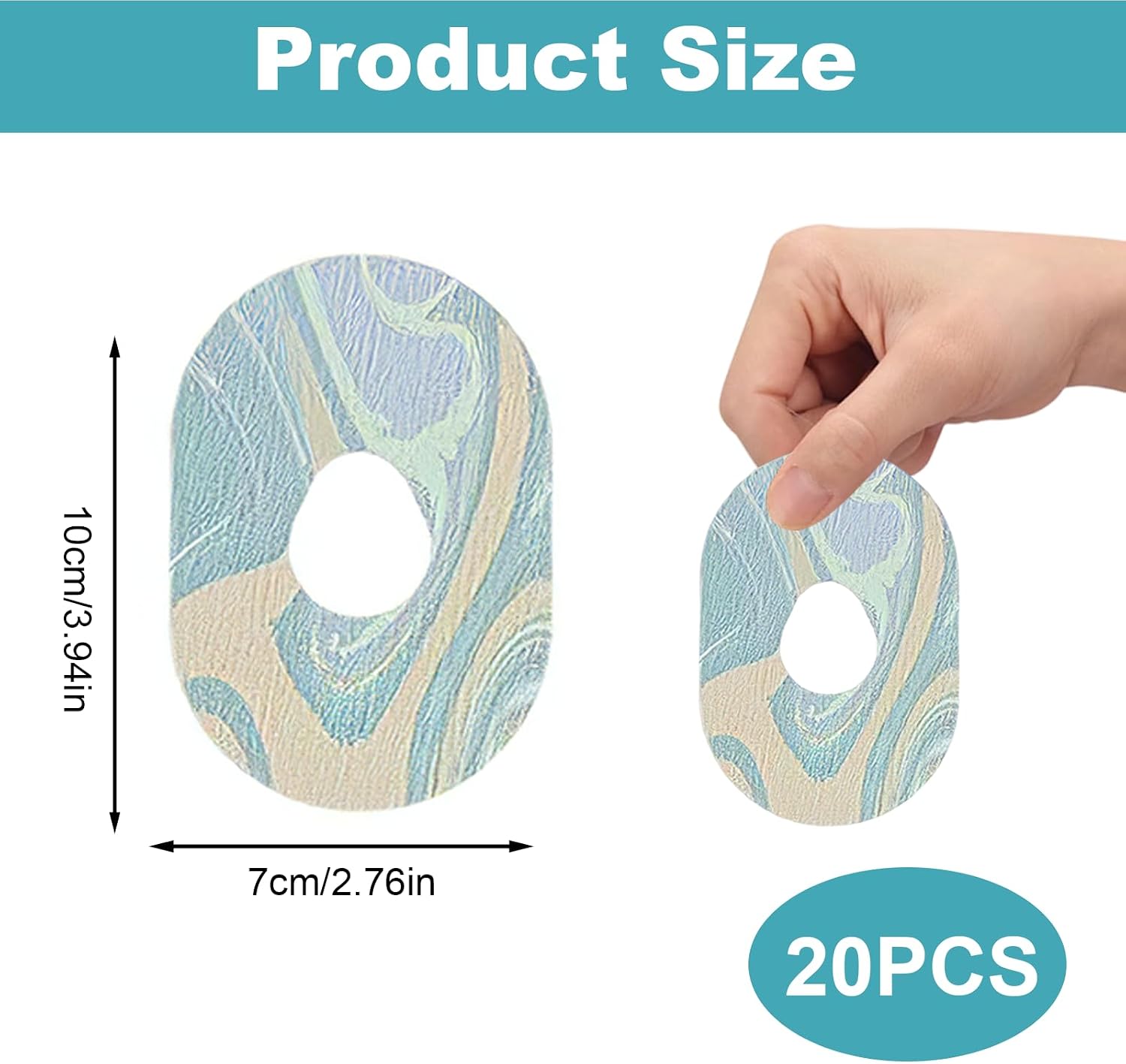 20Pcs Over Patches Waterproof with G7,Stelo Overpatch,CGM Patches,Galaxy Adhesive Tape Stickers,Adhesive Patch Flexible Breathable Pre-Cut Tape Stickers,Long Lasting with Hole