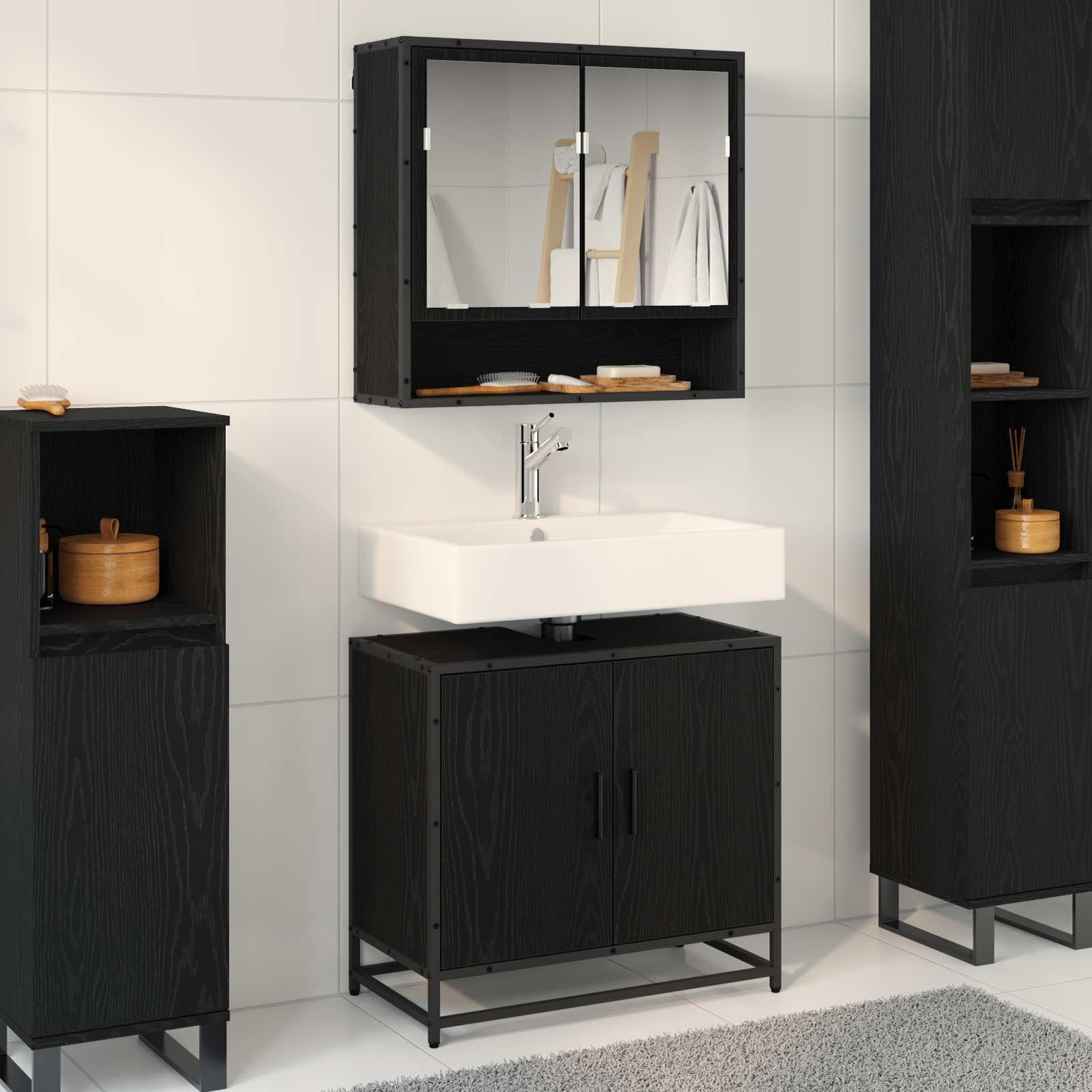 Muebles de baño para ganar almacenamiento bajo el lavabo y organizar el aseo