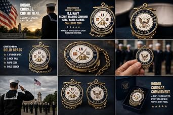 U.S. Navy Recruit Training Command Great Lakes Illinois Challenge Coin