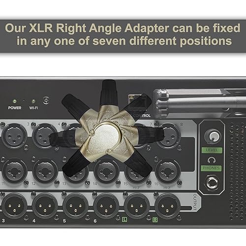 Miniatura 3 de HQRP Paquete de 2 conectores macho XLR de 3 pines ajustables en ángulo recto con 7 posiciones diferentes, compatible con banda de audio profesional