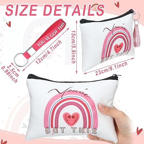 Miniatura 3 de Hillban 32 piezas Bolsa de cosméticos de lona para maquillaje para mujeres, regalos navideños inspiradores, bolsa de aseo de viaje, bolsa de