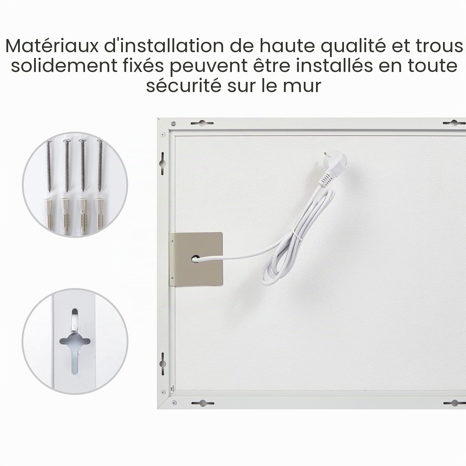 Chauffage Infrarouge 300W, Chauffage Infrarouge Mural Jusqu'à 120°C, Pour 3 à 5 m² - 1-3 Minutes pour Atteindre la Température de Fonctionnement - Garantie 10 Ans