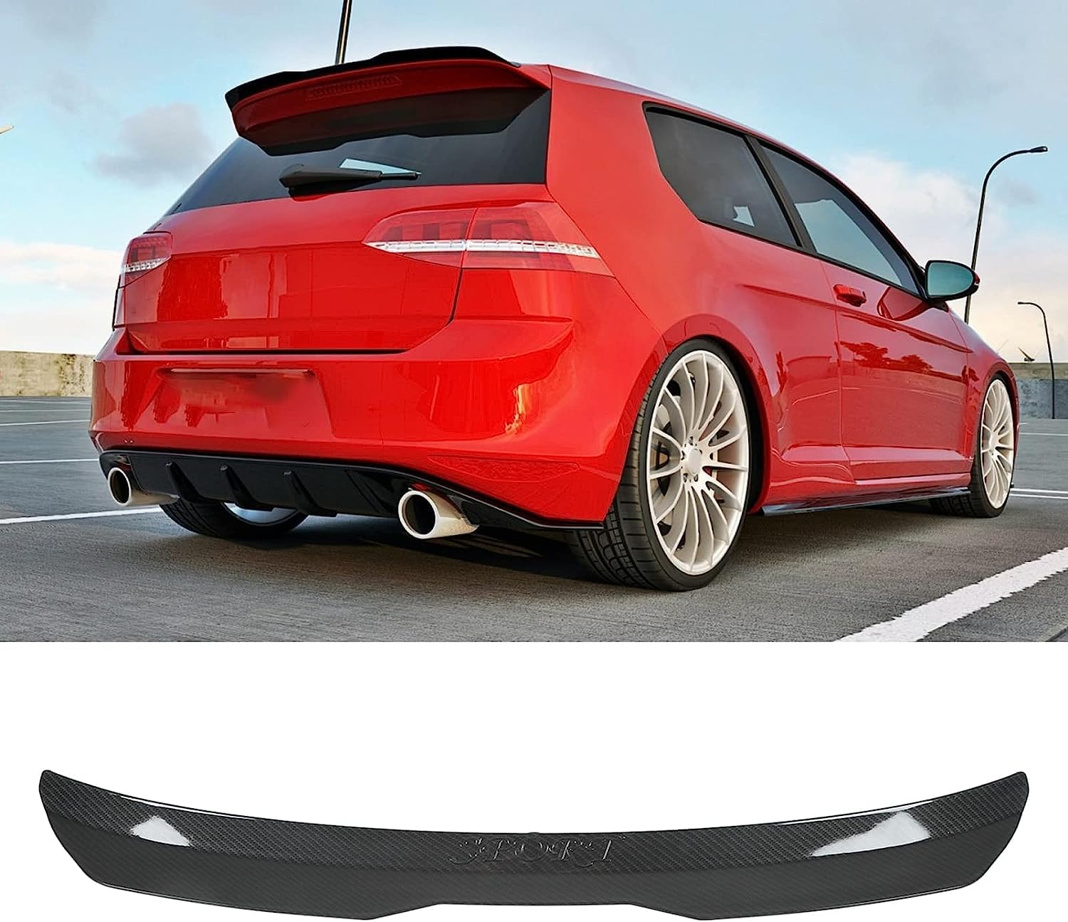 Spoiler Posteriore In ABS Per Suzuki Swift 6 Sport 2018-2024 - Stile Sportivo Con Nastro Adesivo - Opzione Carbonio - Foto 6