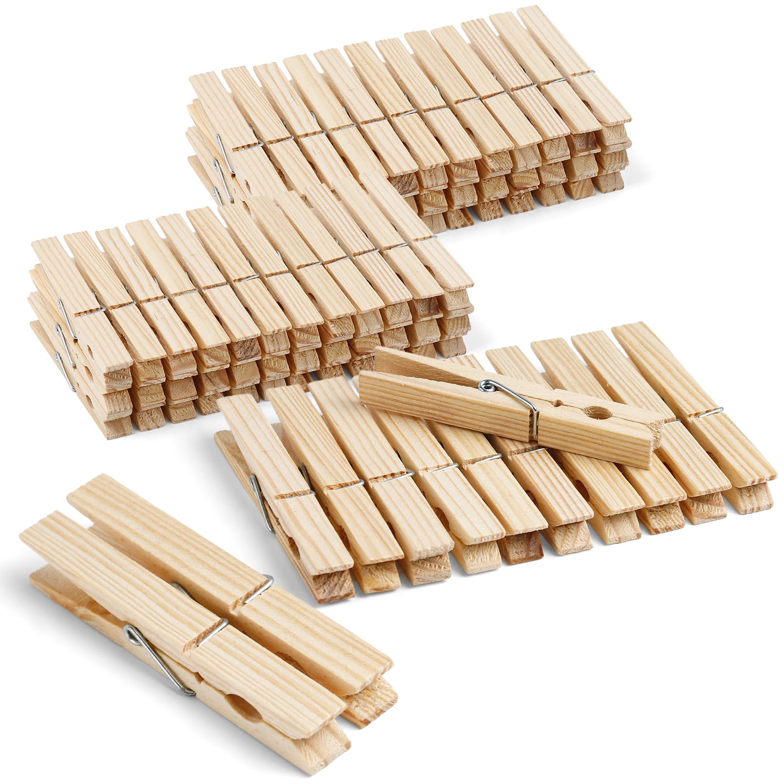 100 Stück Wäscheklammern aus Holz, 8,9 cm große Wäscheklammern, Holzfarbe, Mehrzweck-Kleidernadeln, natürliche Holzklammern zum Basteln, Aufhängen von Kleidung, Bildern, natürliche Farbe