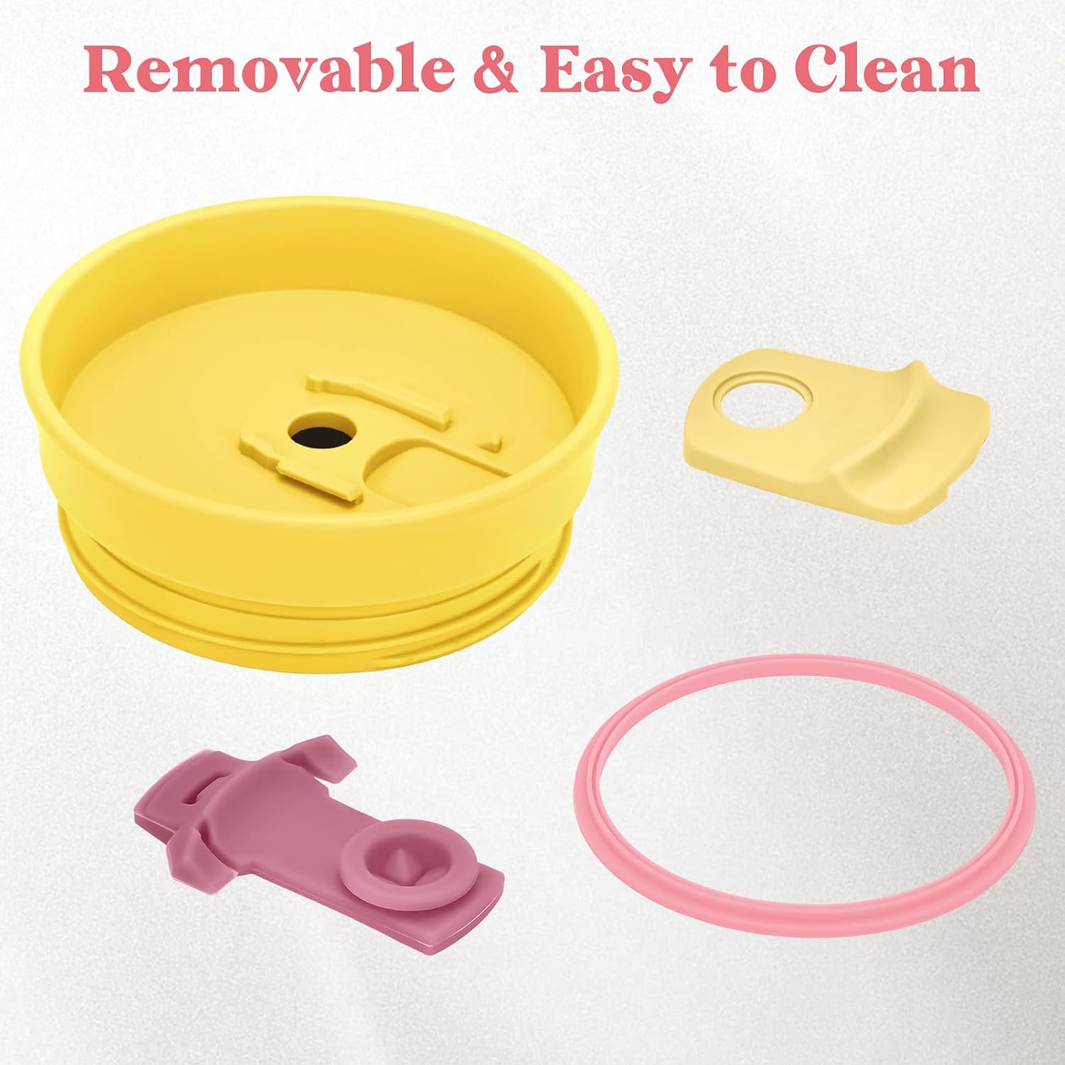 Tumbler Lids Replacement for 40oz Owala Cup, Replacement Spill Proof Splash Resistant Tumbler Lid, Reusable Tumbler Covers for Owala Cup Accessories,BPA-Free (Bright Yellow)