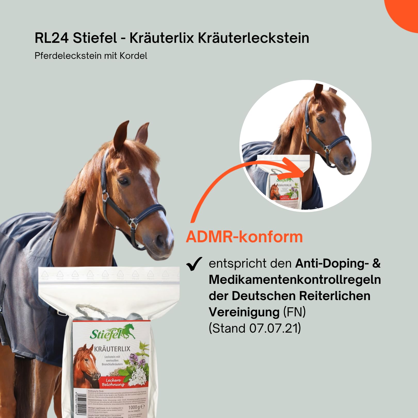 RL24 Stiefel - Kräuterlix Kräuterleckstein – 2 x 1000 g Tüte (2er Set)