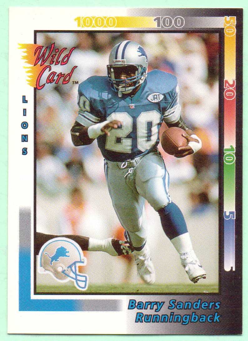 rare barry sanders cards Amazon.com: Barry Sanders 1992 Wild Card #108- Detroit Lions : Sports &  Outdoors