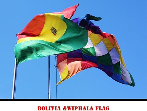 Miniatura 6 de Aimara Wiphala Qullasuyu - Bandera tribal andina de 3 x 3 pies, grande de doble cara, tela de satén 100D para exteriores e interiores, 36 x 36