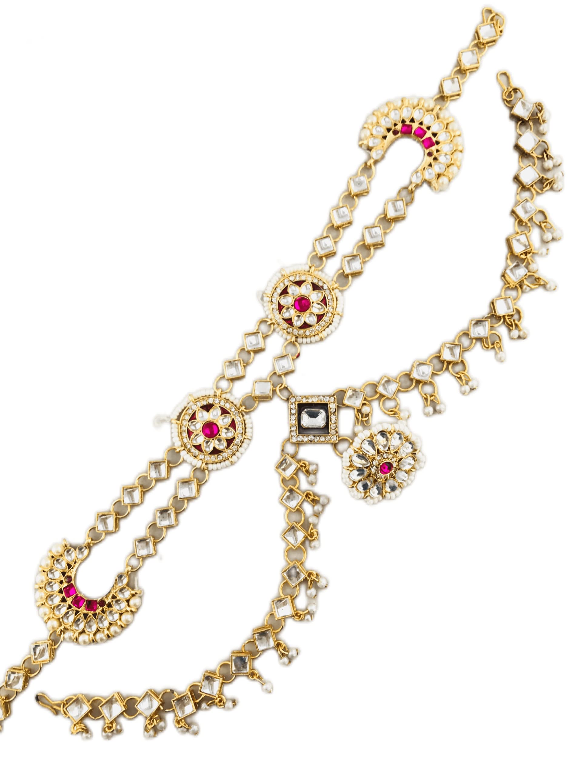 THE OPAL FACTORY TOF Traditional Gold Plated Rajasthani Dulhan/Bridal Sheeshphool Matha Patti/Maang tikka/Hair band/Hair Pin with Borla in Kundan and Pearls for Women and Girls (Green) (B08ZYN93ZL) Amazon Price History, Amazon Price Tracker