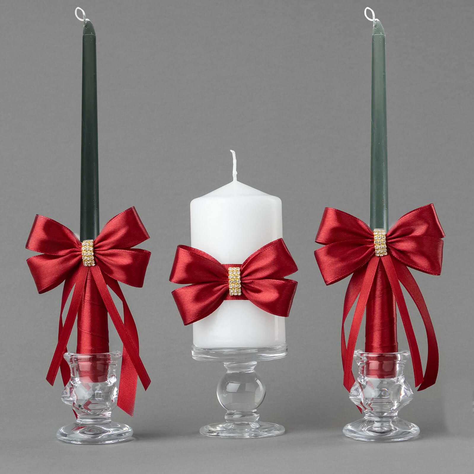 Abaodam 4 Pezzi Candele Profumate Stelo in Paraffina Verde senza Fumo Decorazione Romantica per Cena e Matrimonio