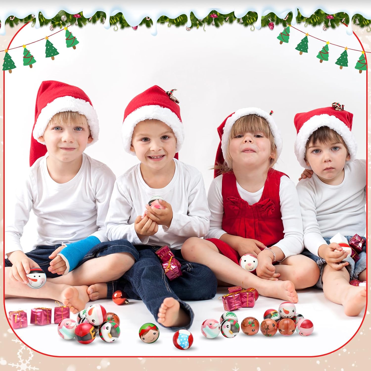 Libima 36 Pcs Christmas Stress Balls Bulk 2 Inch Foam Santa Clause Squeeze Ball Snowflake Xmas Elk Stress Relief Toys Christmas Toys for Christmas Stocking Stuffers Favors Goodie Bag Piñata Fillers - Image 6