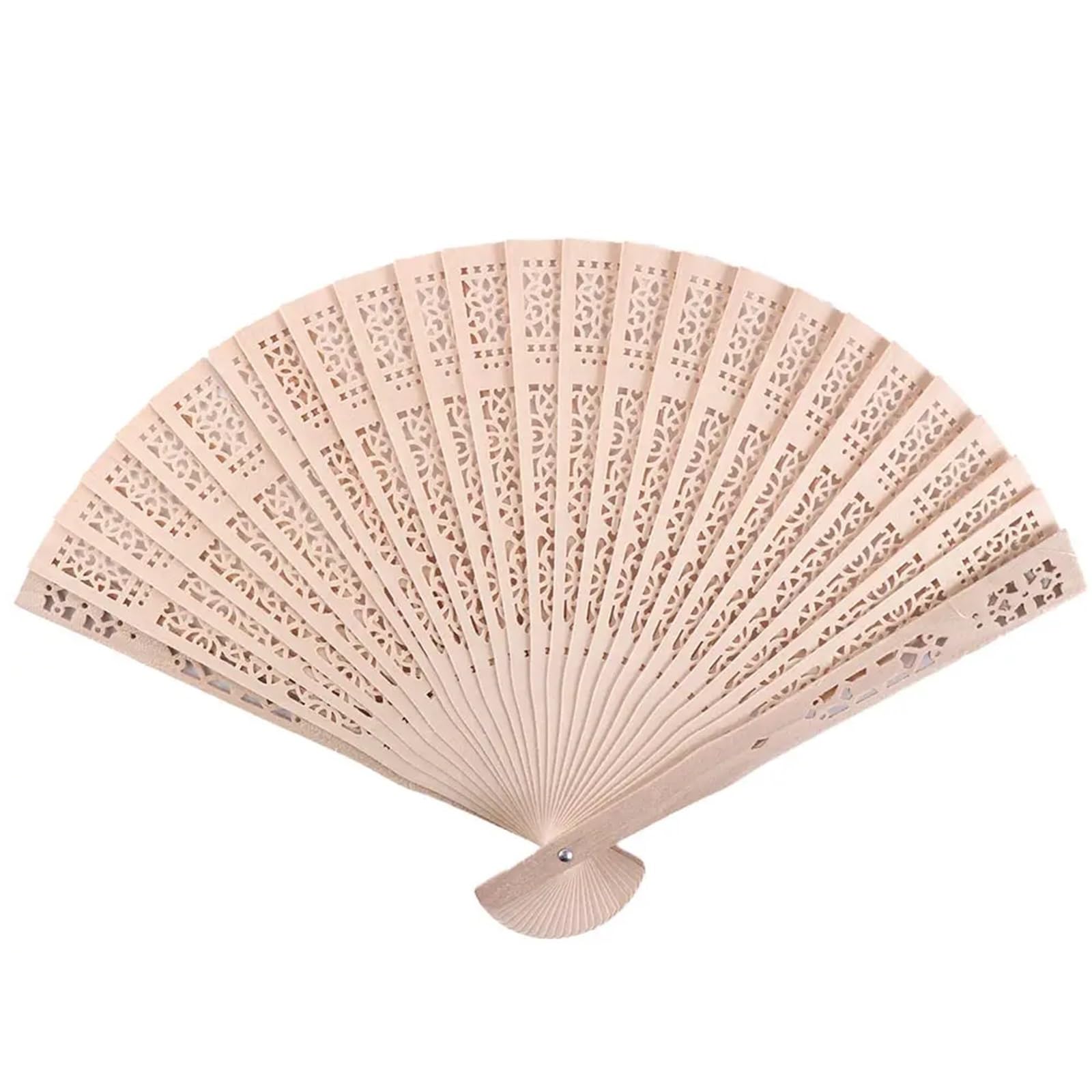 Gwyzax Wooden Folding Fan 10Pcs Wooden Folding Hand Fans Hollow Carved Photo Prop for Wedding Party Favors