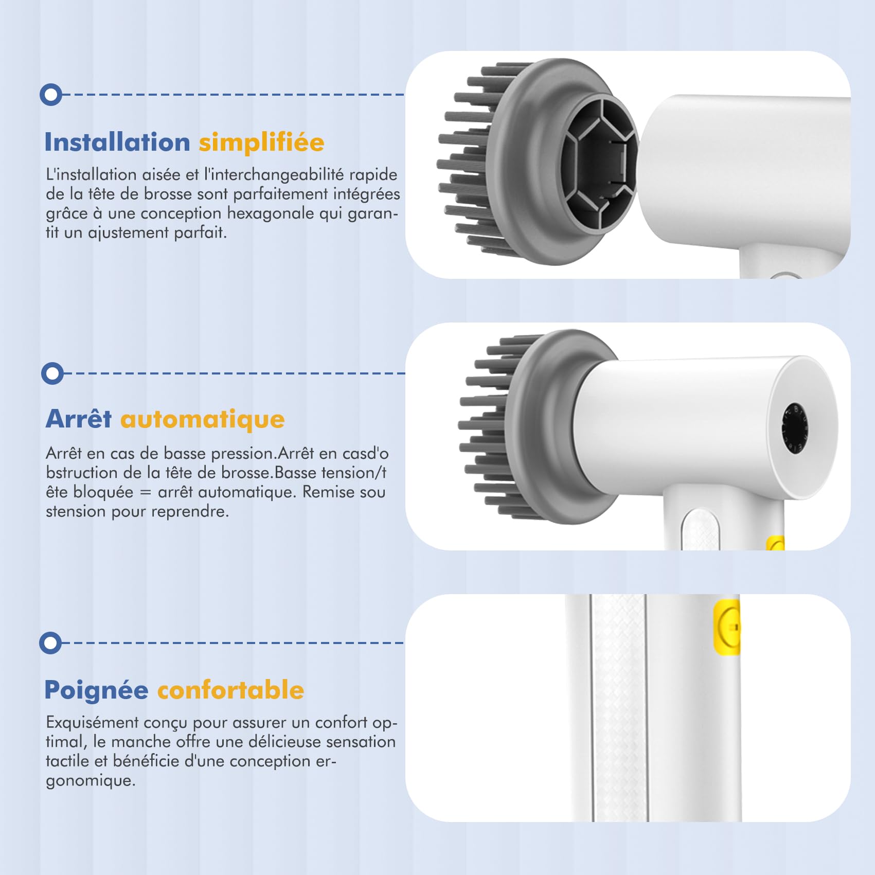 Brosse de nettoyage électrique, Spin Scrubber pour salle de bain et joints, brosse de nettoyage pour la maison avec 5 têtes de brosse, 2 modes, parfait pour nettoyer en profondeur le carrelage, la
