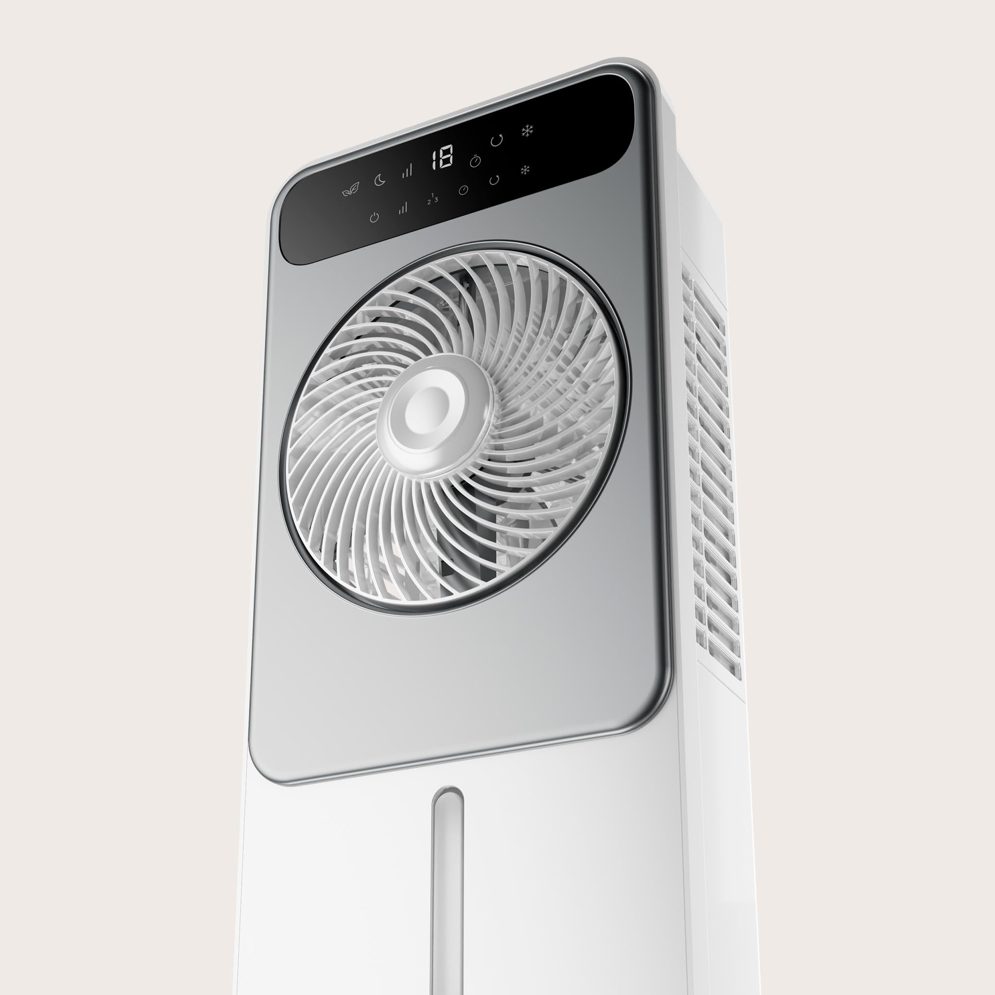 EVVO AC950 Raffreddatore d'aria portatile aria fredda senza installazione 12 velocità, funzione fredda con acqua e ghiaccio, pannello LED, telecomando, ventilatore a torre silenzioso