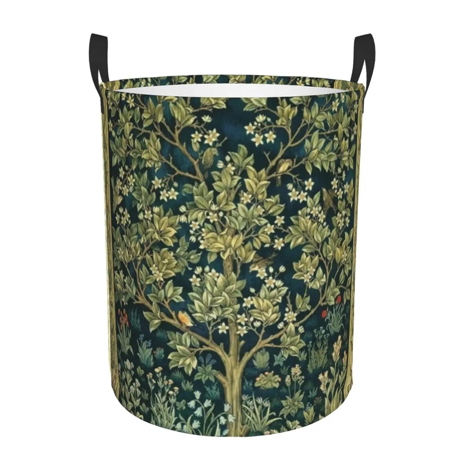Fabric laundry hamper Laundry Basket Collapsible Floral Textile Pattern Hamper Organizer Storage Bins for Family(Color6,42x34 cm)