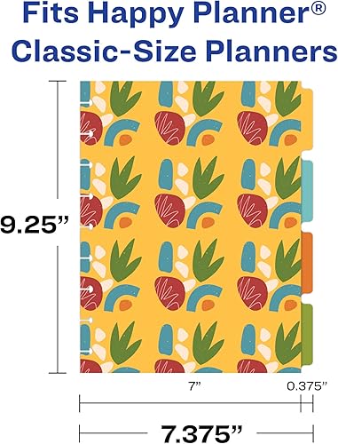 Miniatura 10 de Avery Divisores de planificador para planificadores Happy Planner de 9 discos de tamaño clásico, juego de 4 pestañas, diseño "Boho Rainbows", 1