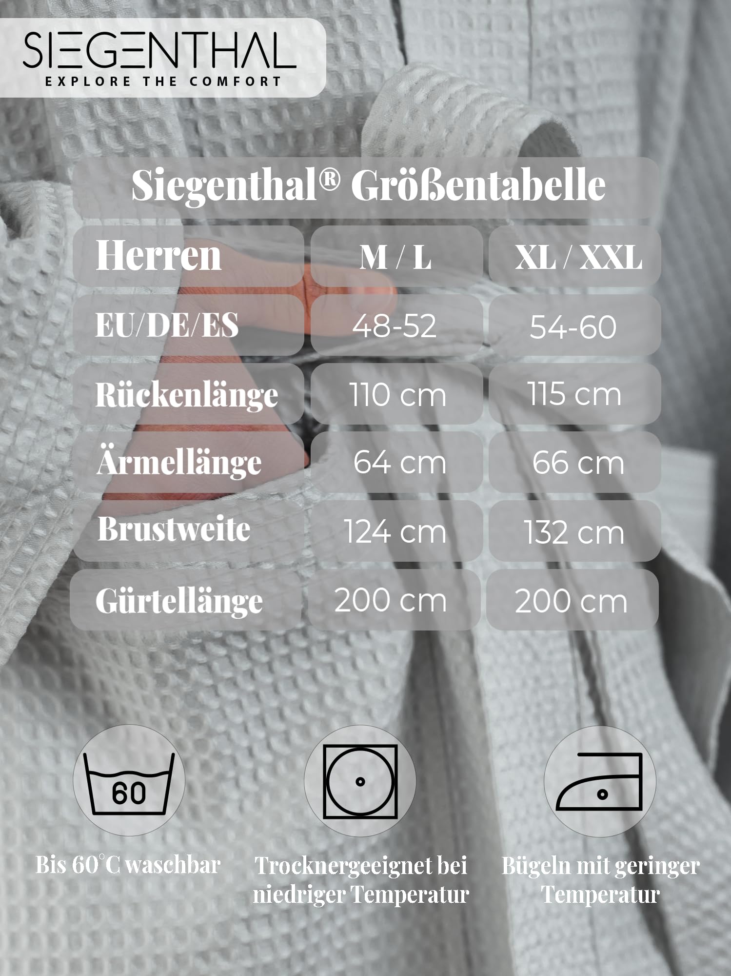 Herren Bademantel Waffelpique 100% Baumwolle mit Schalkragen Leicht Morgenmantel M bis XXL – Leichter Herren Bademantel, Bequem, Weich, Waschbar, Hohe Qualität, Ideal für den Frühling