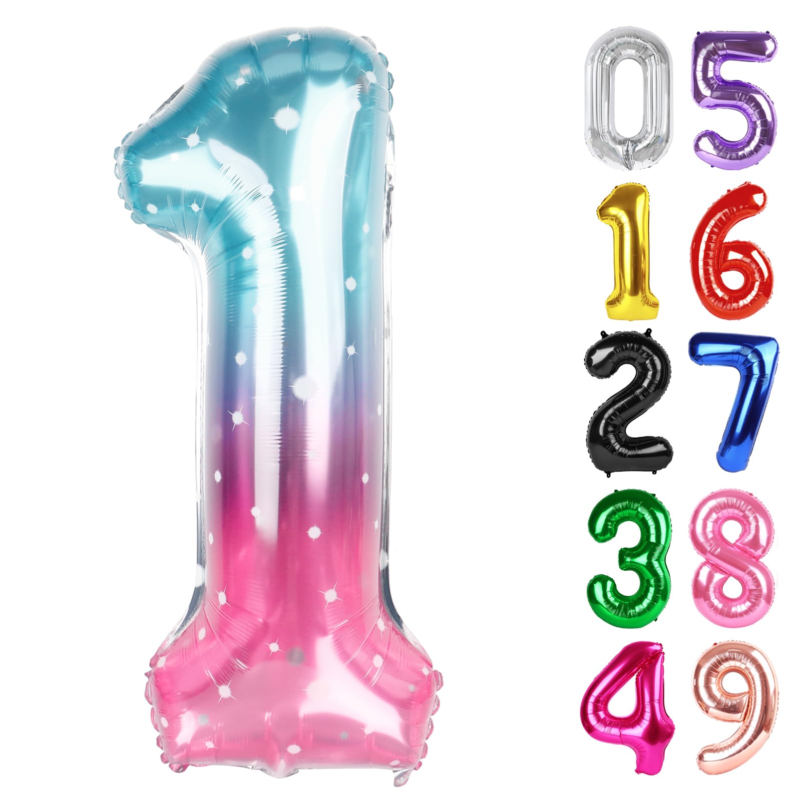 Starry Sky Number 1 Balloon 40 Inch, 1st Birthday Decorations Men Women