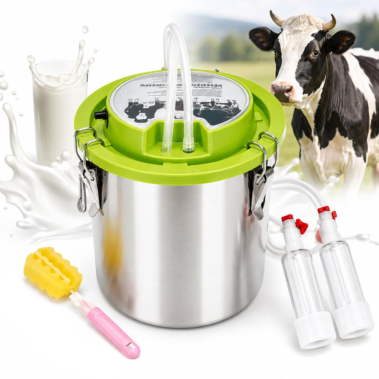 Mungitrice Elettrica 8L/12L/16L con Kit di Mungitura