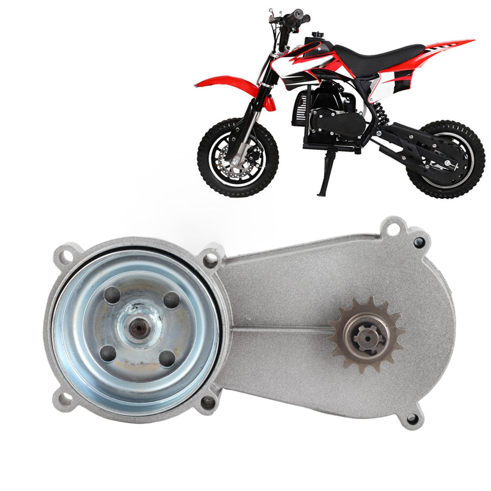 Caja de Cambios de Transmisión por Piñón, Reductor de Engranaje de Embrague, Caja de Cambios de Alto Rendimiento para Motores 2T 47CC 49CC, Aleación de Aluminio con Superficie Anod