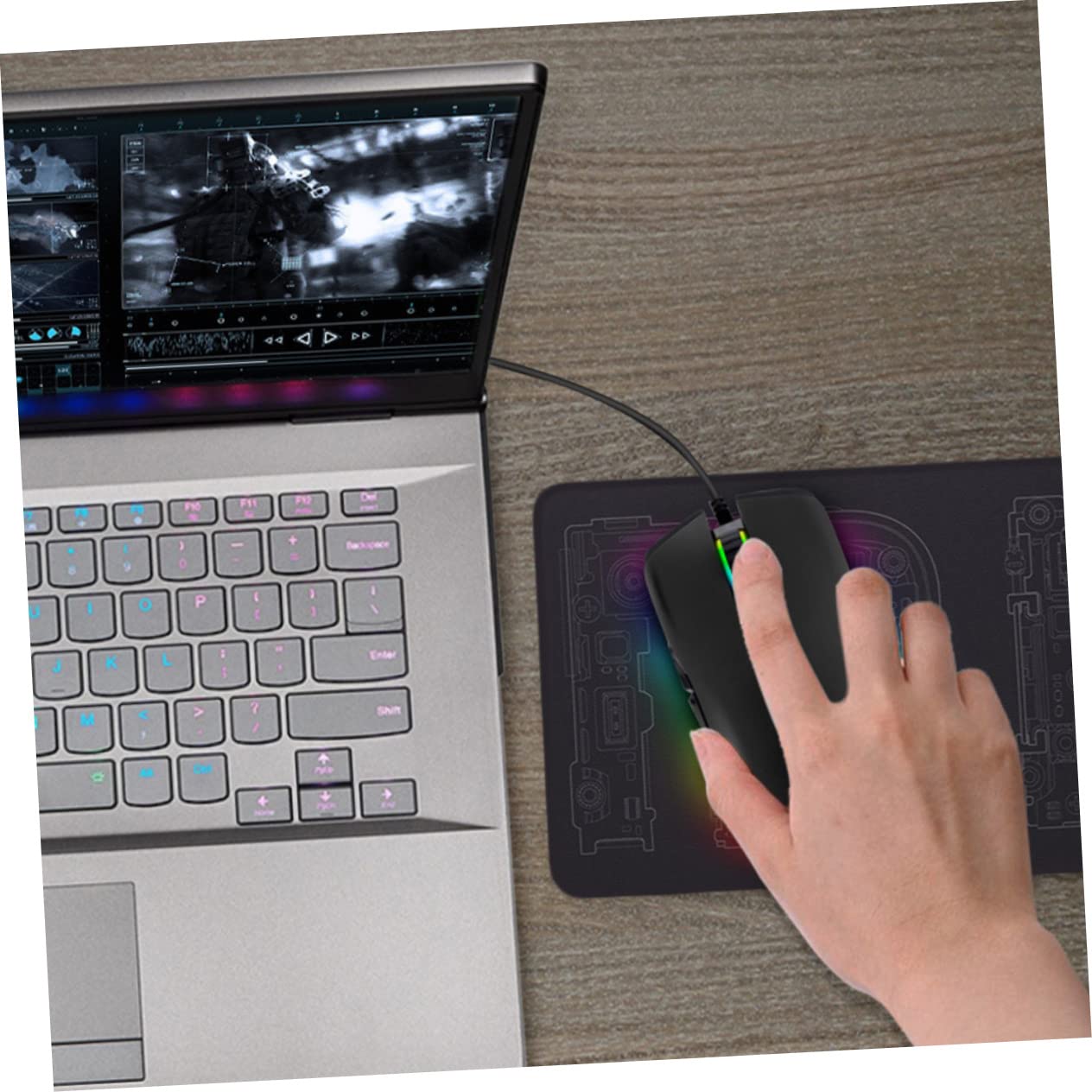 Gadpiparty 2pezzi Mouse Gaming Ergonomico Usb Con Illuminazione Rgb Pulsanti Programmabili Dpi Regolabili Compatibile Con Pc e Laptop Design Confortevole Per Giocatori e Ufficio