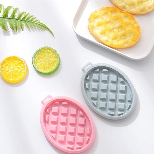 Miniatura 6 de REKIDOLL - Juego de moldes de silicona antiadherentes para gofres, galletas, pasteles, dulces, chocolate (4 unidades, azul)