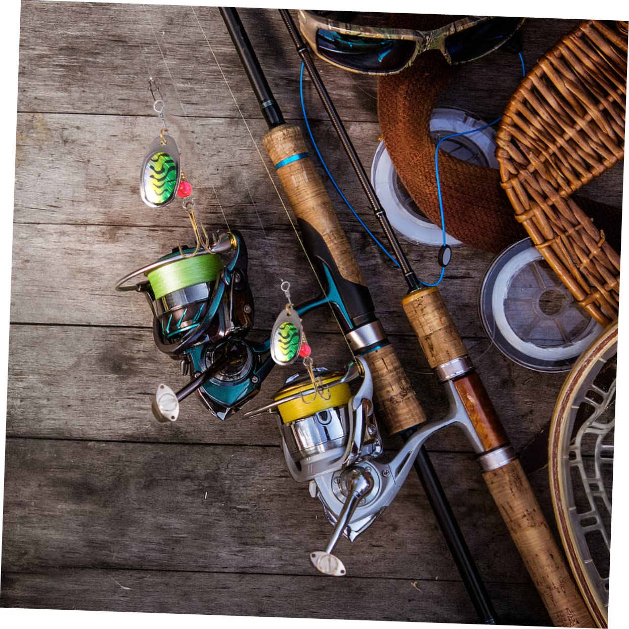 YARNOW Leurre Appât Appâts Artificiels Kit De Leurres Pince Filet Pouvoir Poisson Carpe Leurre Artificiel Spinnerbait Leurres De Pêche Appâts De Pêche De Simulation Métal