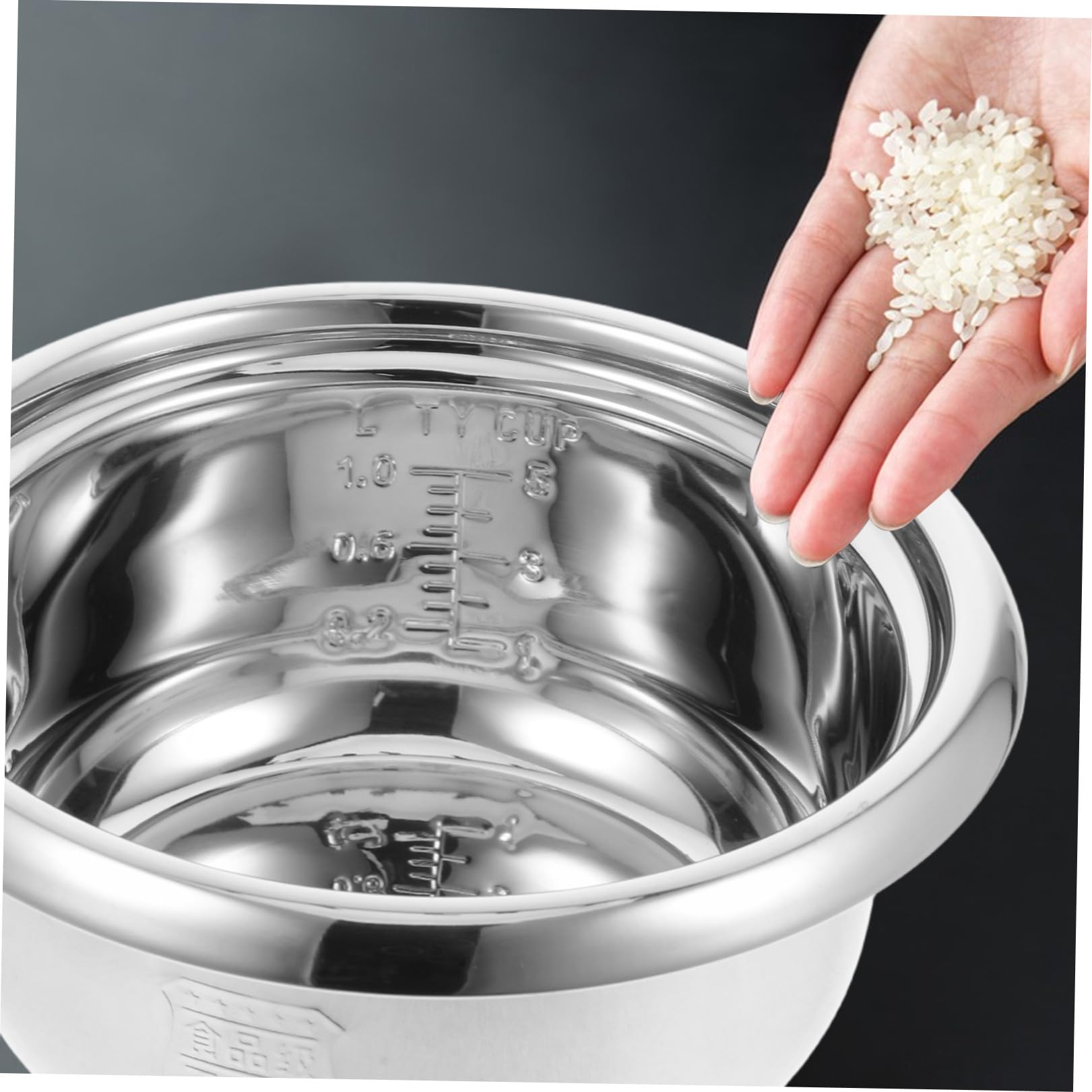 Doublure Intérieure en Acier Inoxydable pour Cuiseur à Riz, Pot Argenté Répartition Homogène Chaleur, pour Cuisson Riz et Vapeur