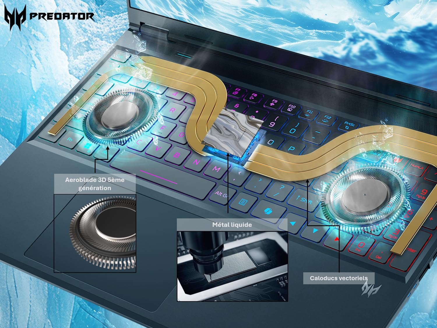 acer Predator Helios Neo 16 AI I PC Portable Gaming 16" I NVIDIA GeForce RTX 5070 Ti I Intel Core Ultra 9 275HX I 32Go RAM DDR5 I 1To SSD I Windows 11 I Noir I Clavier FR AZERTY I PHN16-73-97E2