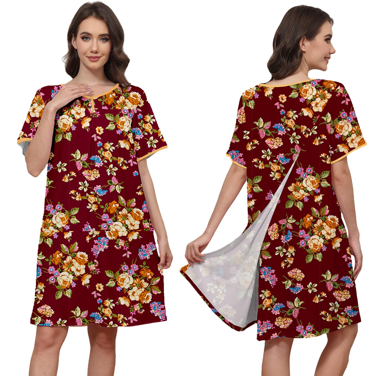Hospital Gowns for Women Open Back Snap Post Shoulder Surgery Gown