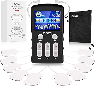 TENS Unit Machine (FSA or HSA Eligible) Dual Channel EMS Muscle Stimulator with 25 Modes 50 Intensities for Full Body Massage Therapy, Rechargeable Muscle Massager with 10 Electrodes Pads