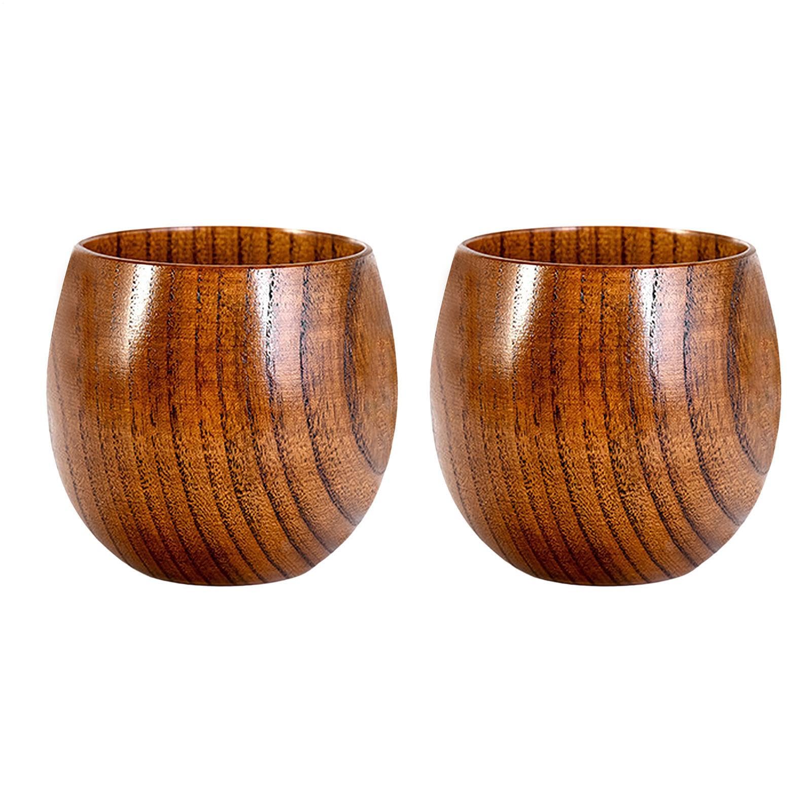 Vasos de madera para cafe y te artesanal decoracion de cocina y cafeteria