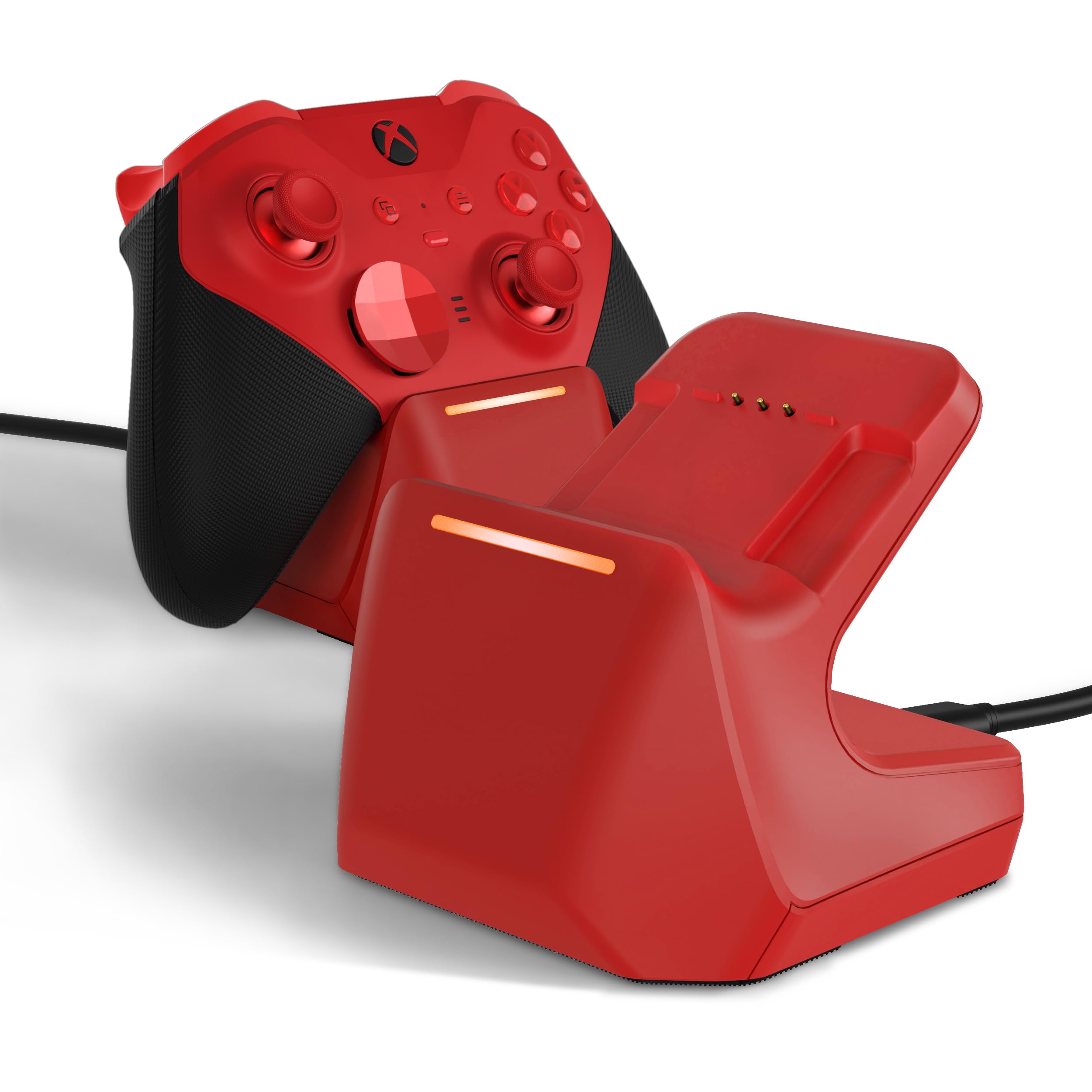 Ladestation für Xbox Elite Series 2 Controller, Magnetische Ladegerät Dock Zubehör für Xbox Elite Series 2 Core Controller mit Typ C Ladekabel-Rot