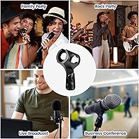Vista 7 de 4 clips universales para micrófono, soporte de micrófono ajustable para micrófonos con adaptador de tornillo hembra de 3/8 pulgadas para soportes