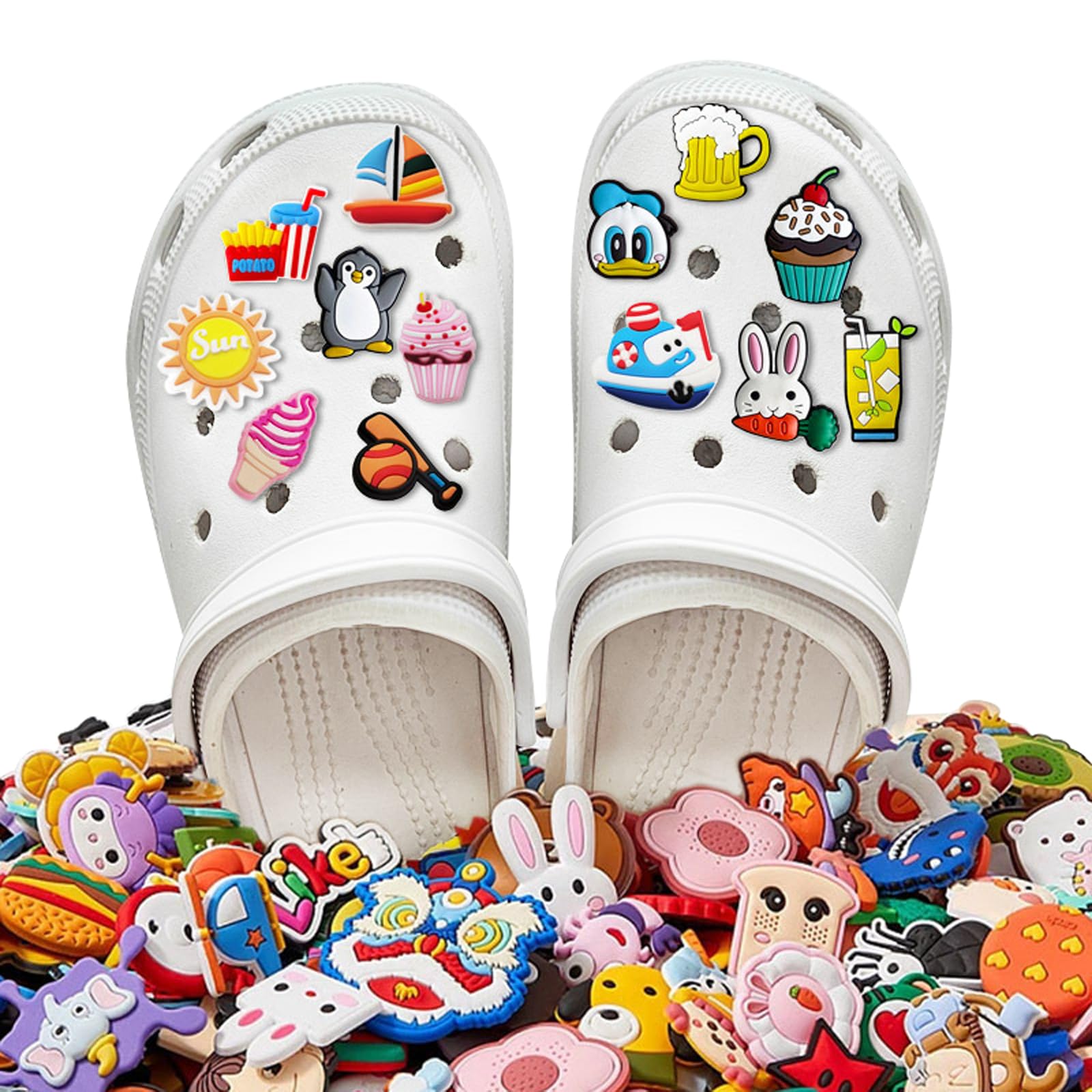 JSTHHTT 100 Piezas Adornos para Zapatos, Shoe Charms, Pins Decorativos de Dibujos Animados, Adornos de Zapatos Unisex, Decoración de zapatos para Adultos, Niños y Niñas