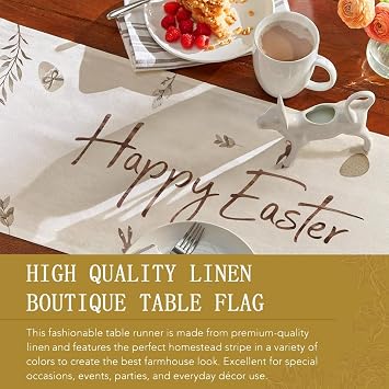 HAGNA 1 Piece Table Runner Easter Rabbits 33 x 183 cm Table Cloth Easter Tablecloth Spring Table Runner Easter Table Runner for Easter Decoration Table Kitchen Dining Room Home Decor (A)