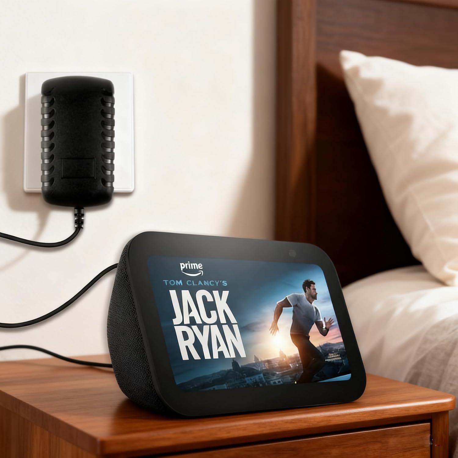 Amazon Echo Show connected to power adapter