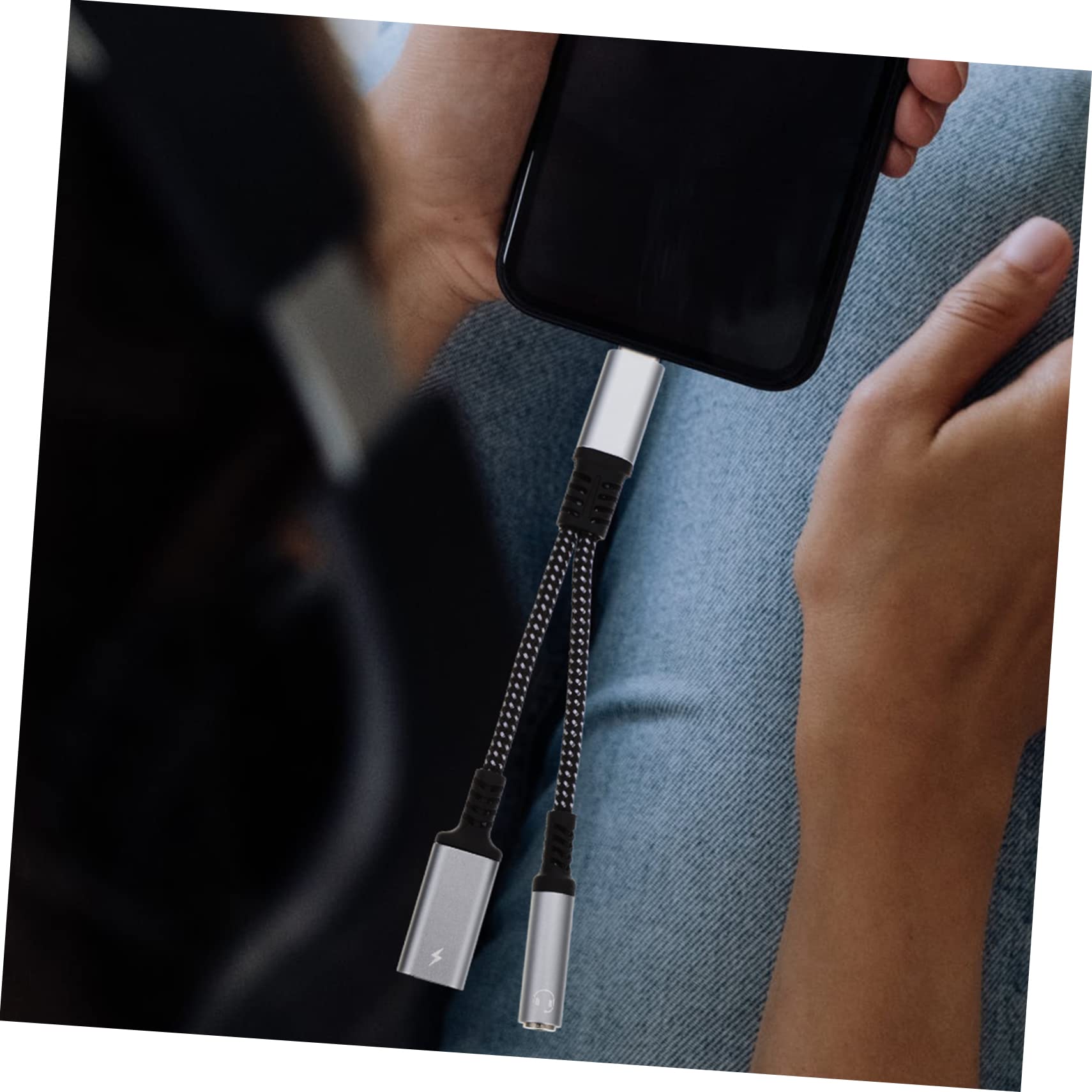 UKCOCO 4 Stück Typc Kopfhörer Schalter USB-c-Adapter Typ c Adapter 3,5-mm-audioadapter Adapter Für Kopfhöreranschluss Typ c Auf 3,5 Mm Adapter 5mm Charger 2 in 1 Nylon-Seil Hähnchen Essen