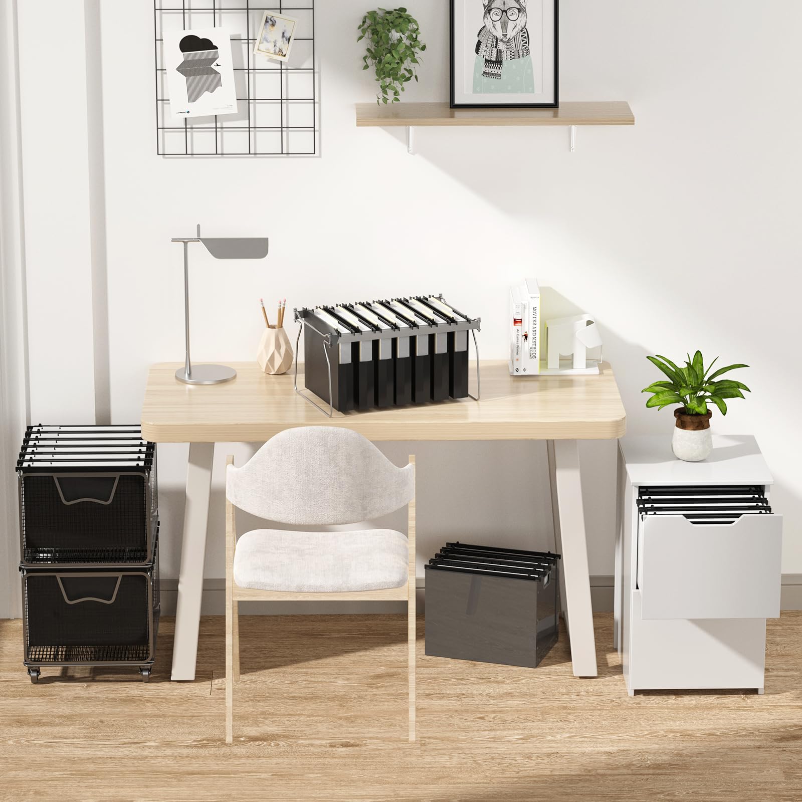 Carpeta colgante de plástico de capacidad extra, tamaño carta, paquete de 12 carpetas colgantes reforzadas, diseño expandible lateral, expansión resistente de 2 pulgadas, organizador colgante