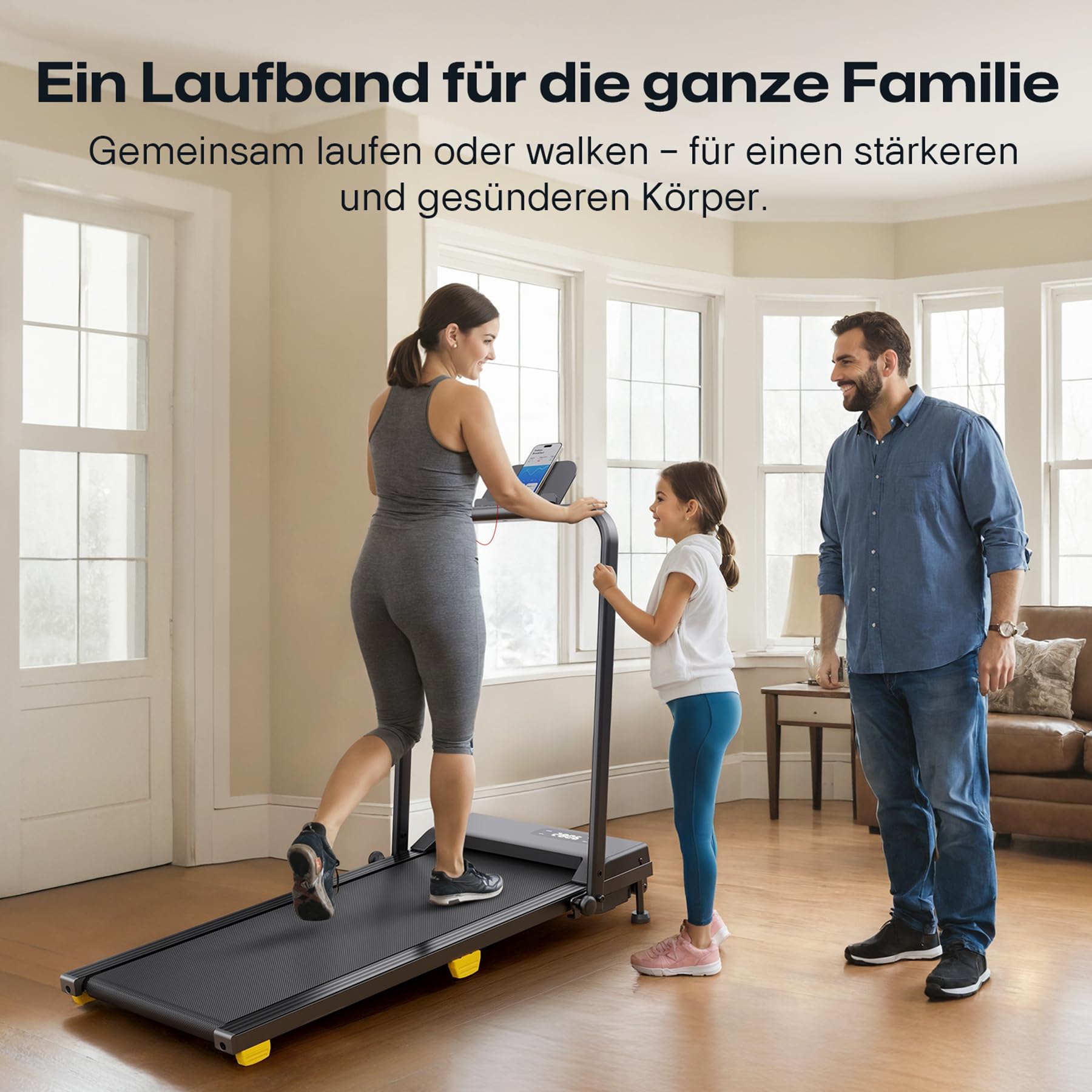 UREVO Tapis de marche avec inclinaison de 9 %, tapis de course silencieux avec absorption des chocs à six points, 2,5 chevaux de puissance pour la maison/le bureau, télécommande, pas de montage