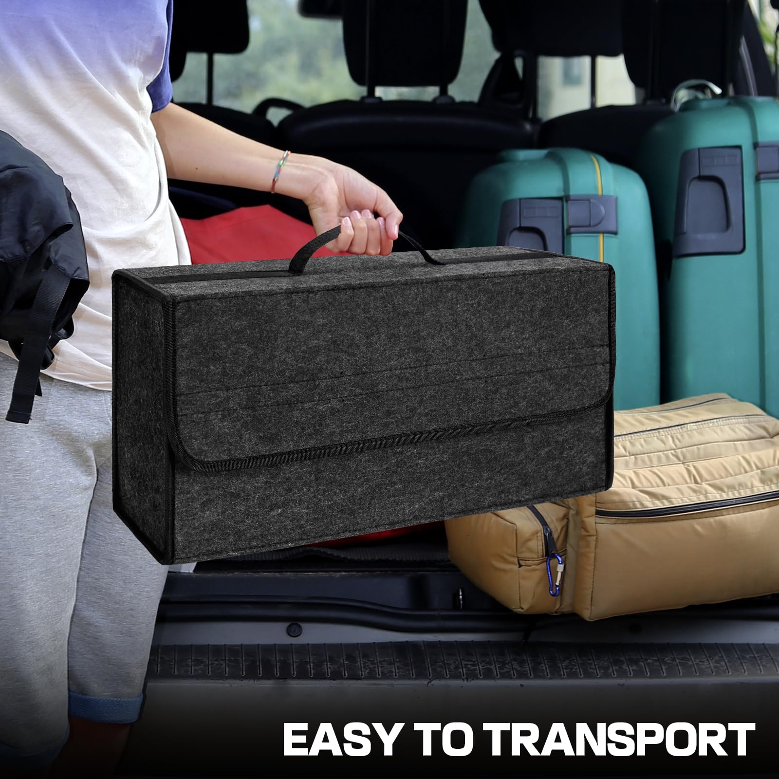 Organizador de Maletero de Coche,Bolsa Maletero Coche de Fieltro,Caja y Bolsa de Almacenamiento para Vehículos, Organizador para Herramientas y Limpieza (1PC)