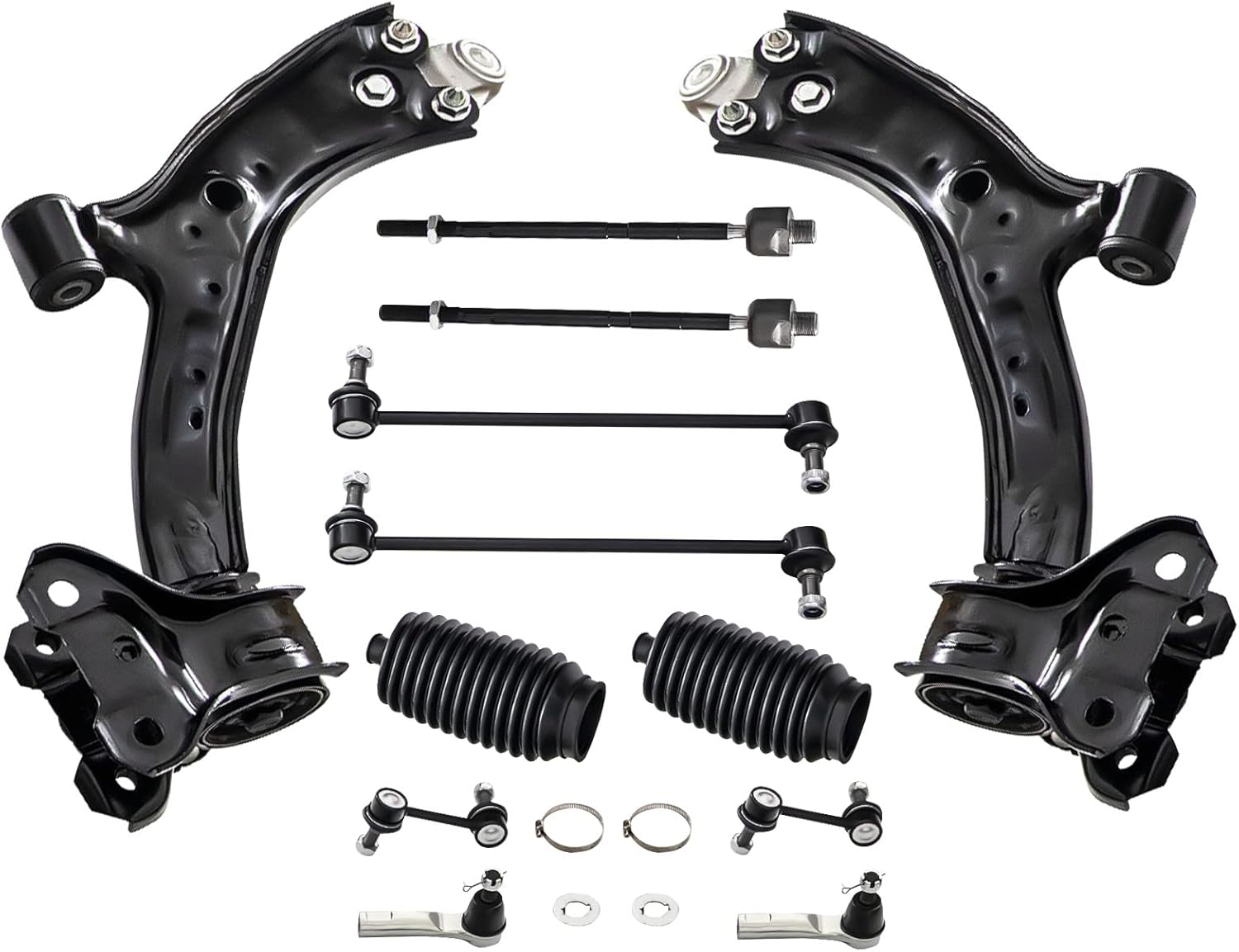maXpeedingrods 12 PC Front Suspension Kit for Honda CR-V 2007-2011, 2 Lower Control Arm Kit with Ball Joints, 4 Sway Bar End Links, 4 Inner Outer Tie Rod Ends, 2 Tie Rod Boots Bellows
