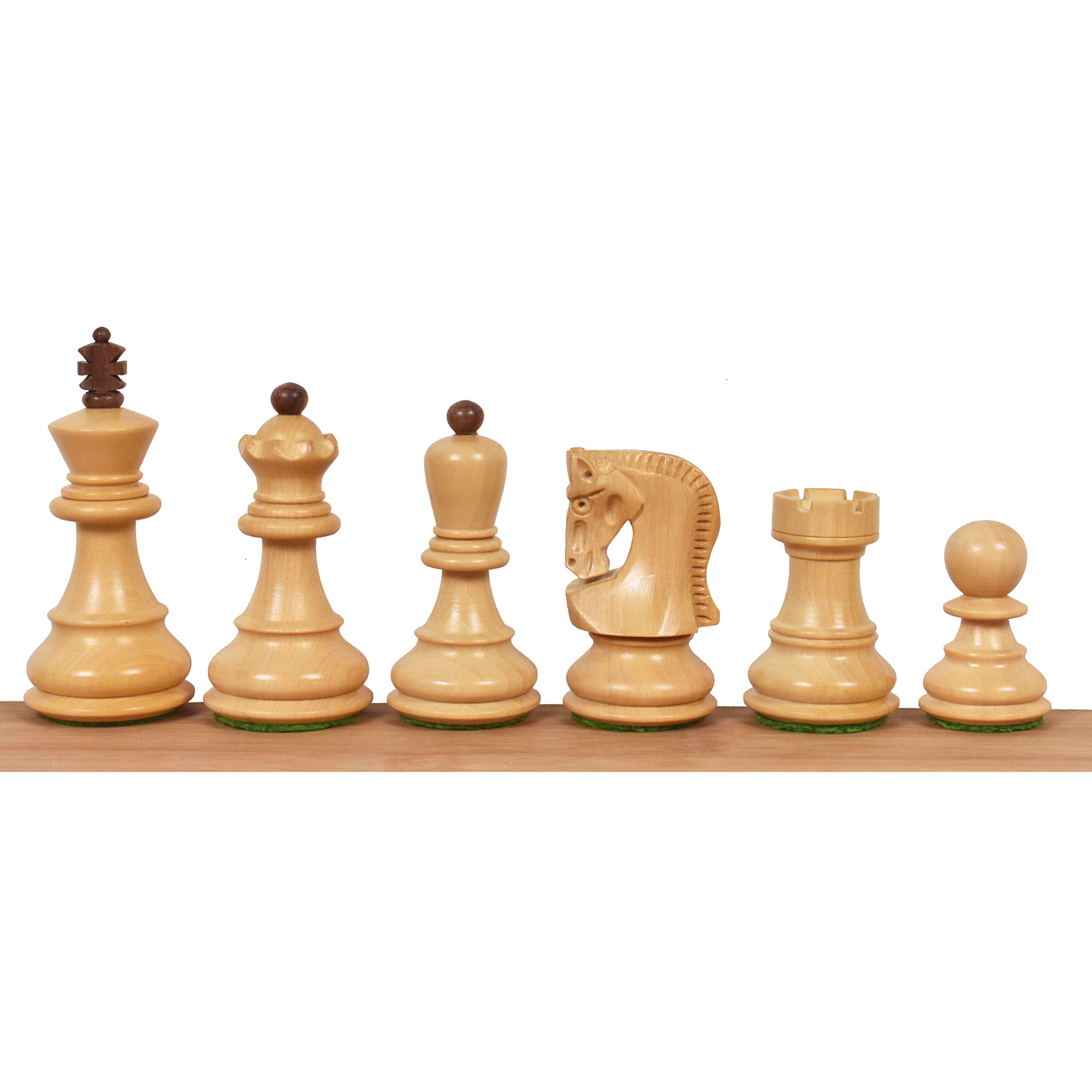 Royal Chess Mall - Juego de piezas de ajedrez rusas de Zagreb de 2.6 ″ - Madera de rosa dorada ponderada y boj