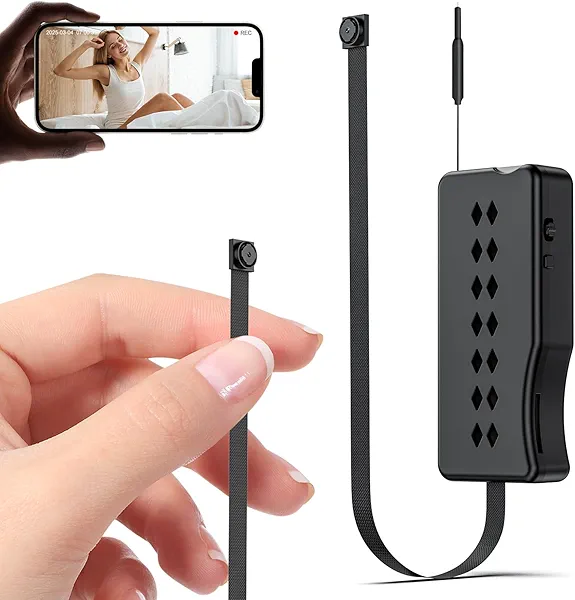 UlcherSiupoSpie Hidden Camera 1080P 2.4G WiFi Portable with Clothing Buttons Motion Detection Spy Camera 400 mAh 2MP for Home, Office, Outdoor, Pets