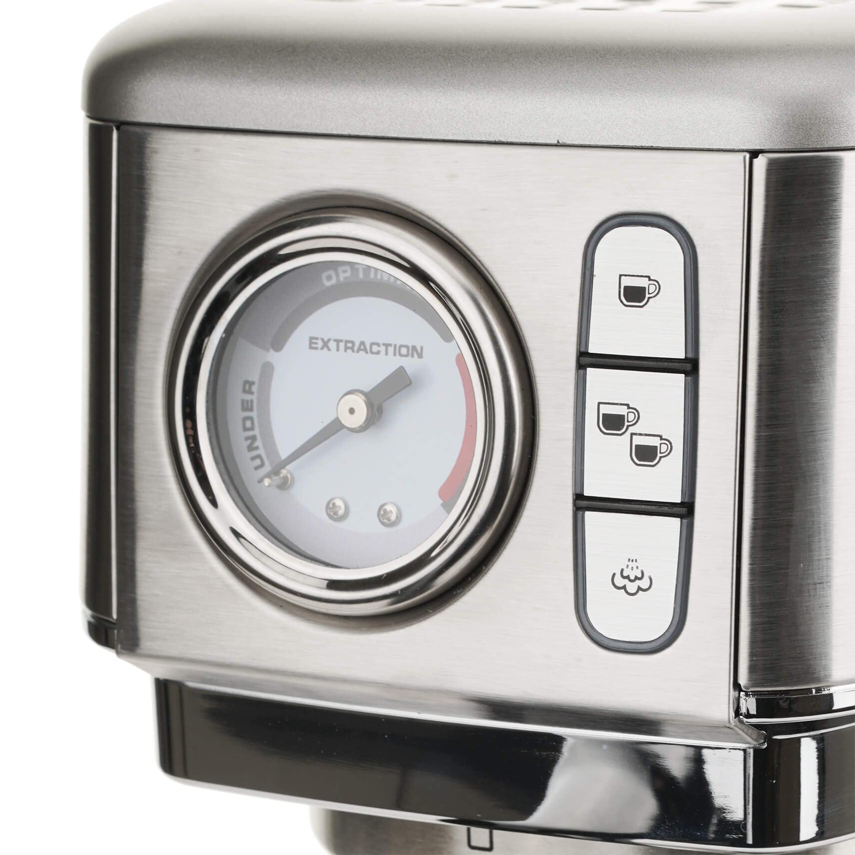 Ariete Espresso Slim Metal 1381 - Cafetera con manómetro, compatible con café en polvo y cápsulas ESE, 15 bar máximo, filtro de 1 o 2 tazas, boquilla para capuchino, 1300 W, color plateado