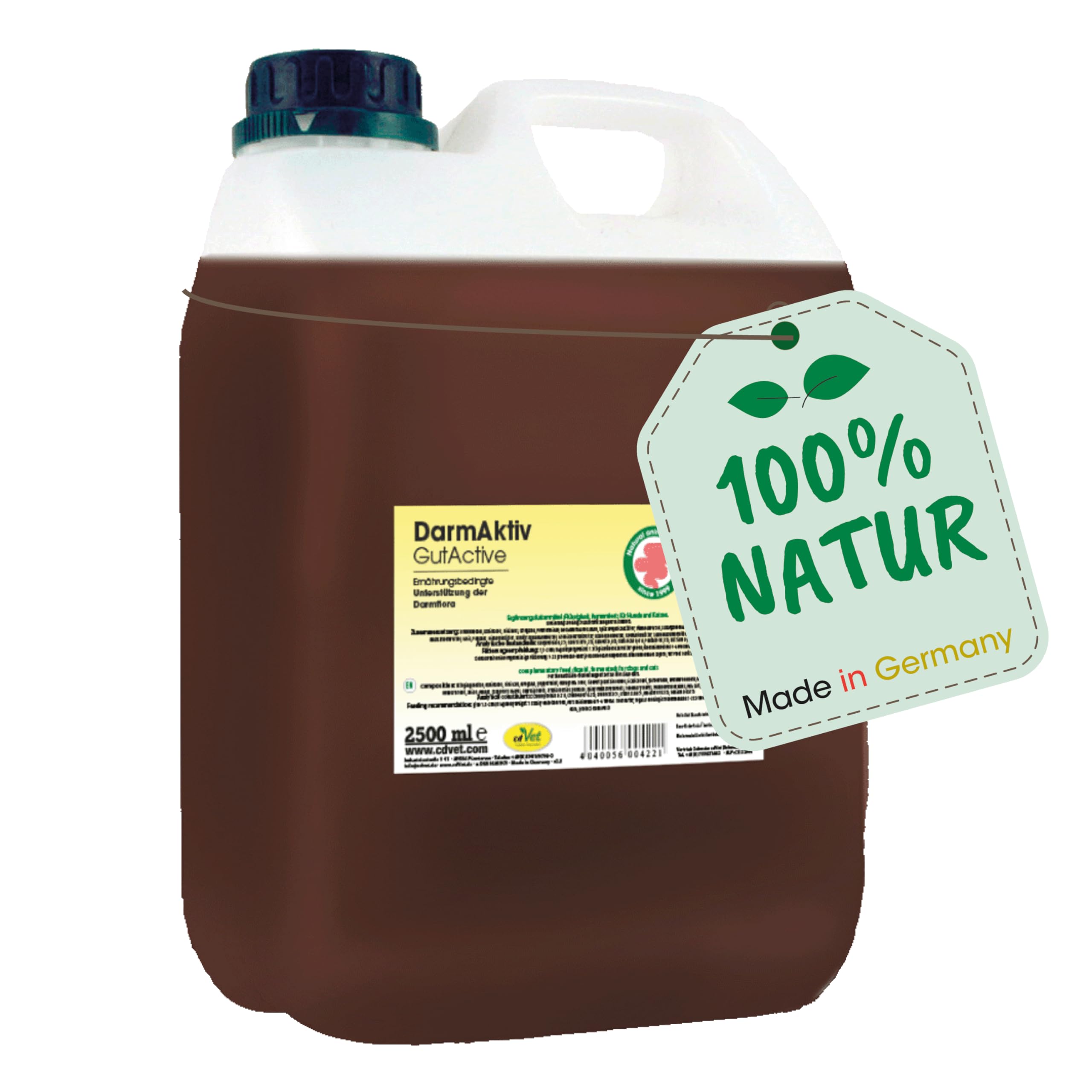 cdVet Naturprodukte DarmAktiv Hund & Katze 2,5 Liter - Hund, Katze - Ergänzungsfuttermittel - Unterstützung der Darmflora - fördert die Verdauung - stärkt das Immunsystem - Verdauungsprobleme -