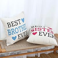 Vista 6 de MADIZZ Funda de almohada con texto en inglés "Best Brother Ever", idea de regalo para hermano de 18 x 18 pulgadas, regalo de cumpleaños para hermano
