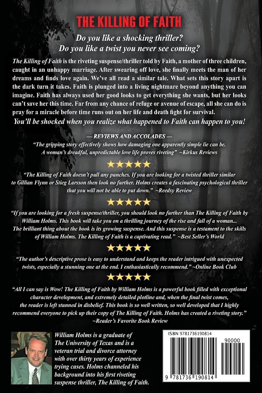 The Killing of Faith: This is a suspense/thriller you won't soon forget.