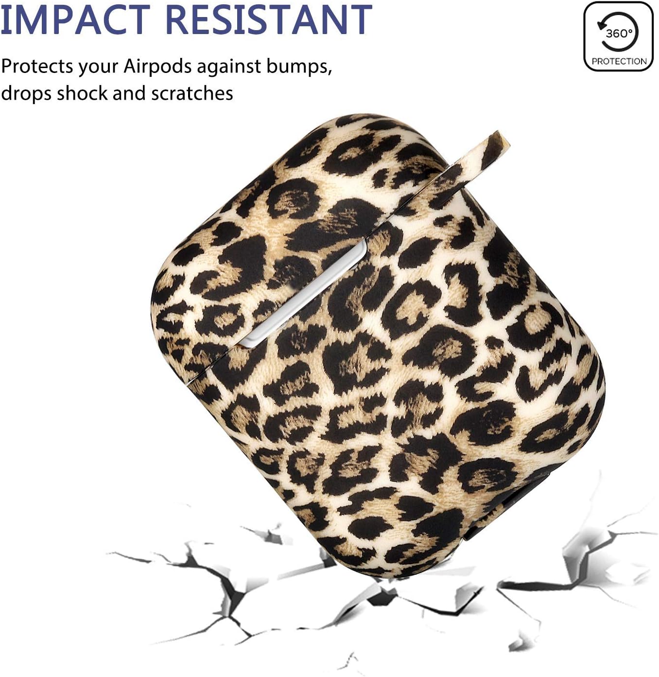 Limited Leopard Airpod Case Cover, Full Protect Silicone Skin for Women Lady with Apple Aipod 1&2 Charging Case, Front LED Visible